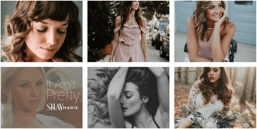 Sample of portfolio images screenshotted from the Dallas Hair And Makeup Artist Instagram account