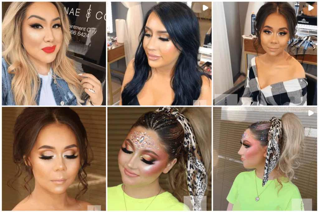 Portfolio images screenshotted from Ishnae & Co's Instagram account