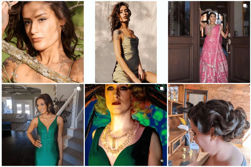 Sample portfolio shots screenshotted from LaDonna Stein's Instagram account