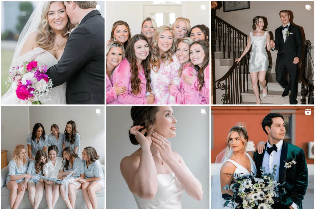 Sample of portfolio photos from Pretty On Premises, screenshotted from their Instagram account